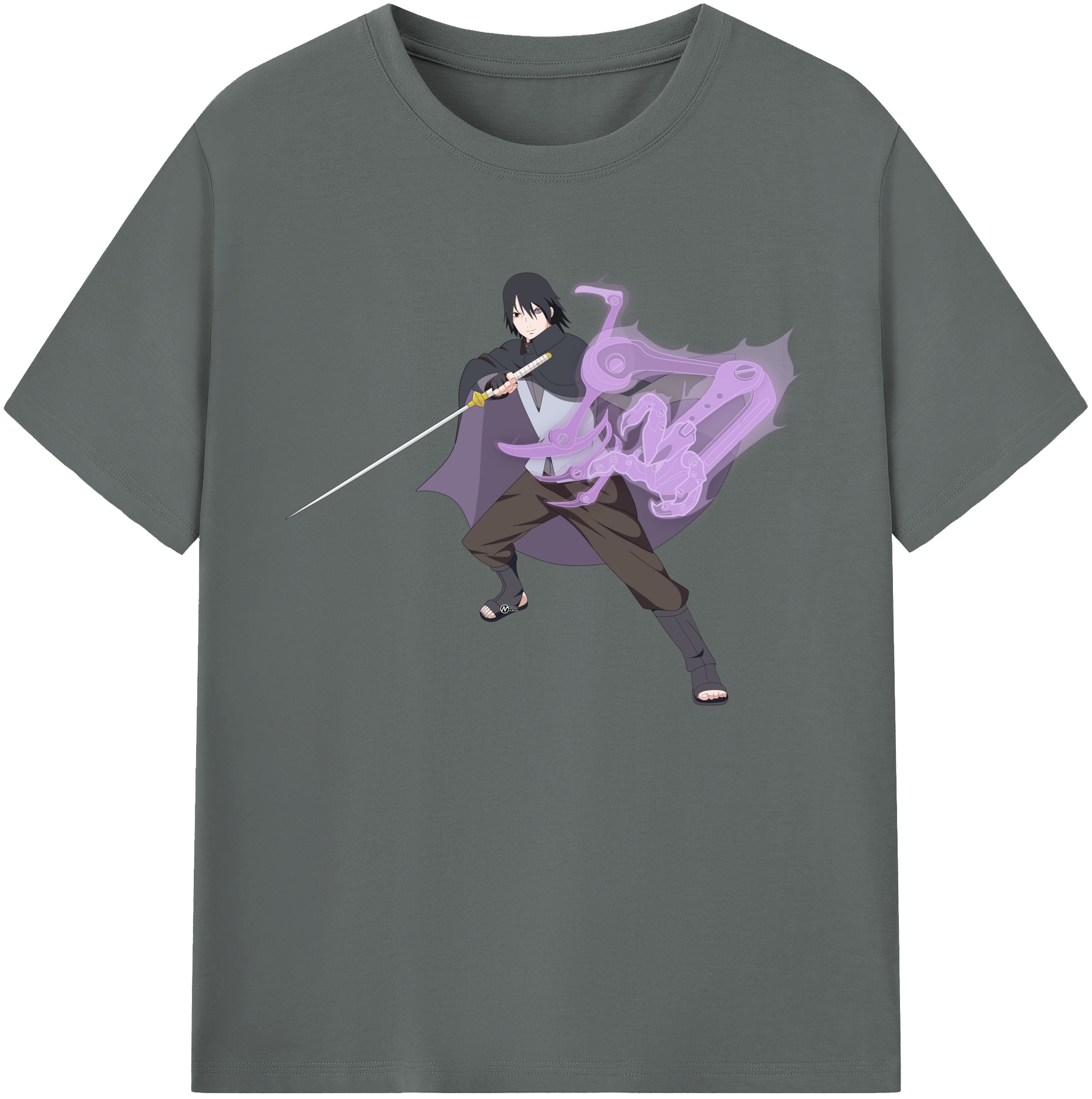 （画像用） NARUTO -ナルト- うちは サスケ Uchiha Sasuke 綿100％ メンズ半袖Tシャツ｜肌触りやわらか＆通気性